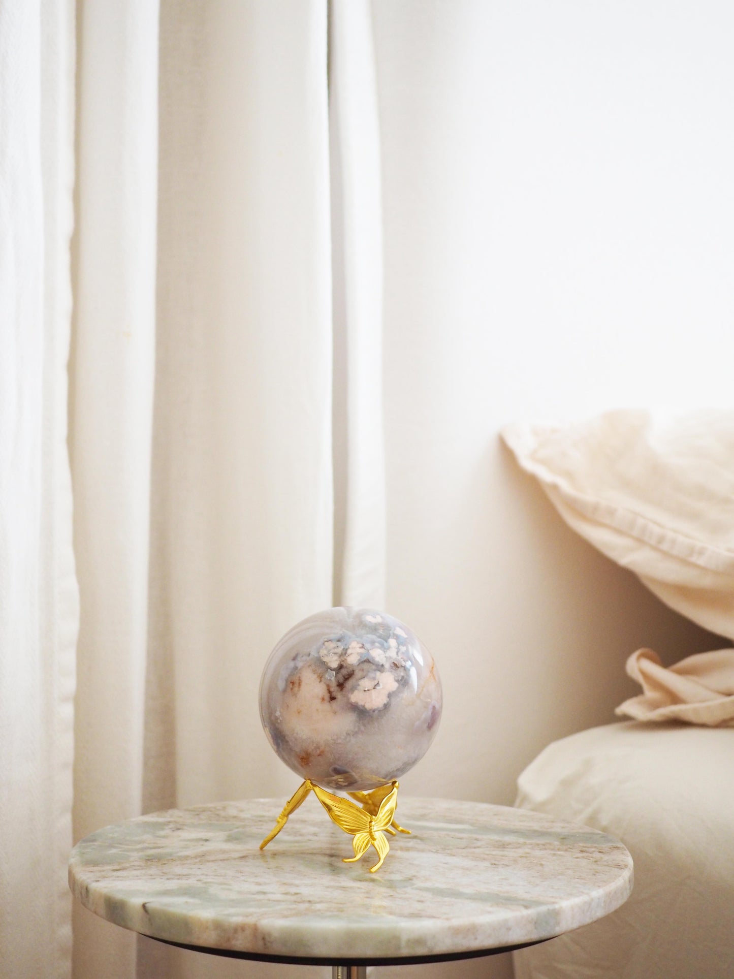 XL Blumenachat Kugel mit Druzy ca. 9 cm - Madagascar HIGH QUALITY