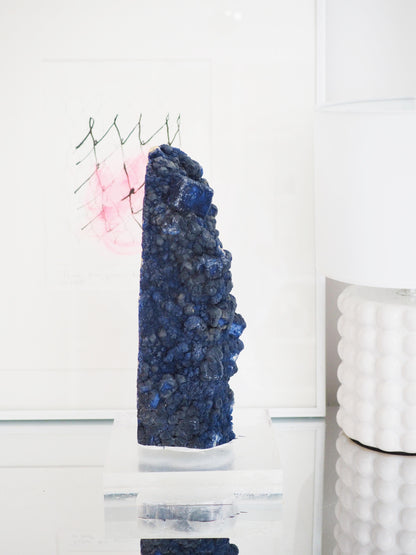 XL Blueberry Fluorite mit Halter . Ständer ca. 30 x 9 cm . PARADISE COLLECTION - Huanggang Mine. Innere Mongolei China RARE