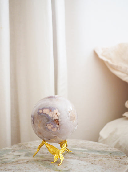 XL Blumenachat Kugel mit Druzy ca. 9 cm - Madagascar HIGH QUALITY