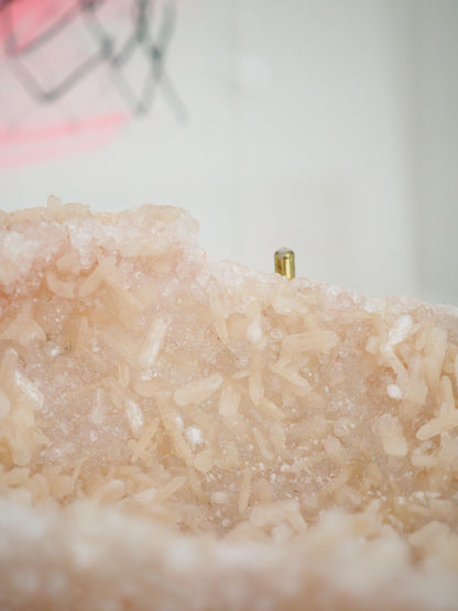 Pink Diamond Crust Apophyllite mit Stilbit Specimen - aus Indien RARE