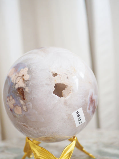 XL Blumenachat Kugel mit Druzy ca. 9 cm - Madagascar HIGH QUALITY