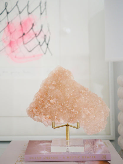 Pink Diamond Crust Apophylite mit Stilbit Specimen - aus Indien RARE