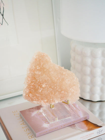 Pink Diamond Crust Apophylite mit Stilbit Specimen - aus Indien RARE