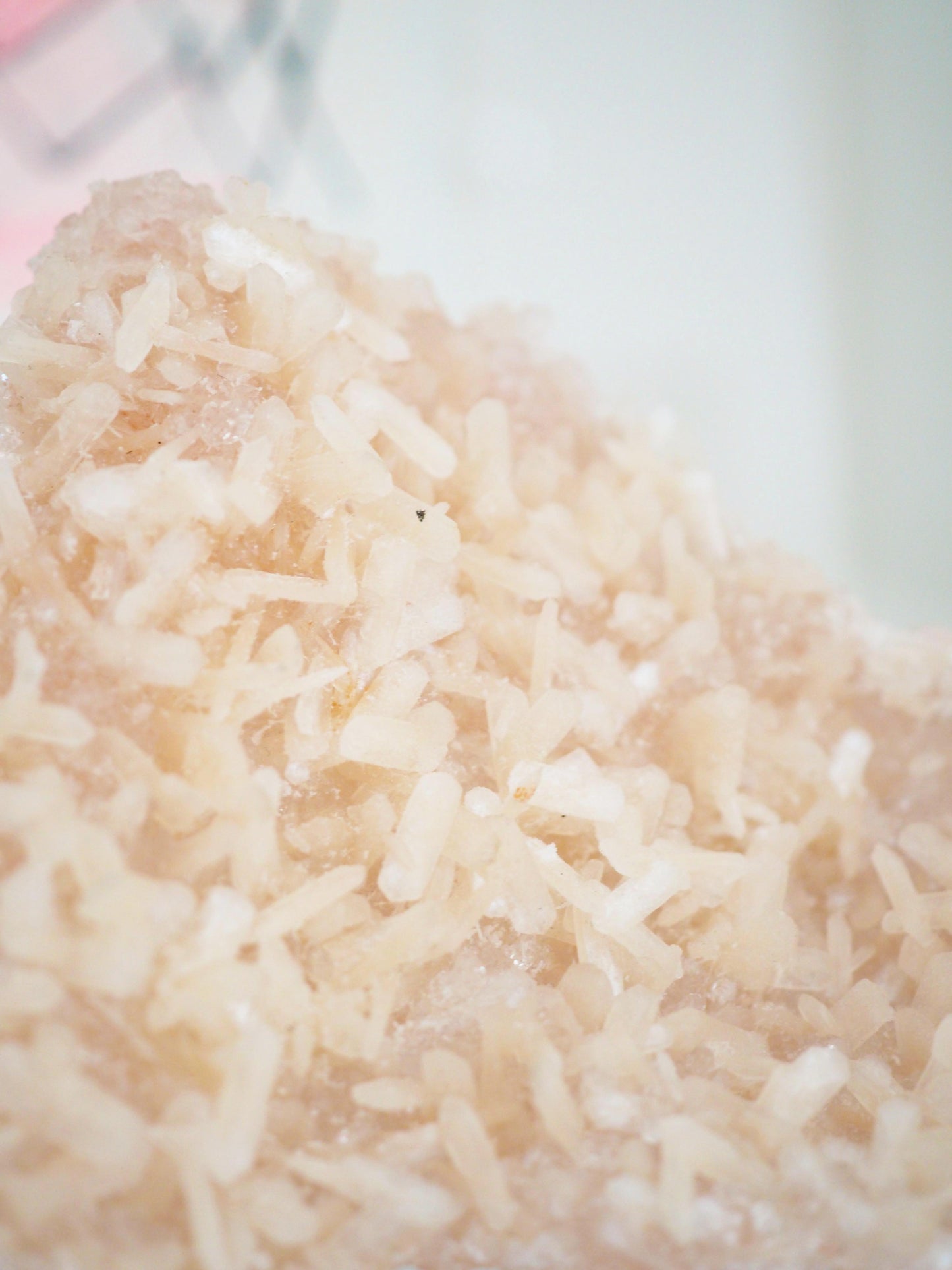 Pink Diamond Crust Apophylite mit Stilbit Specimen - aus Indien RARE