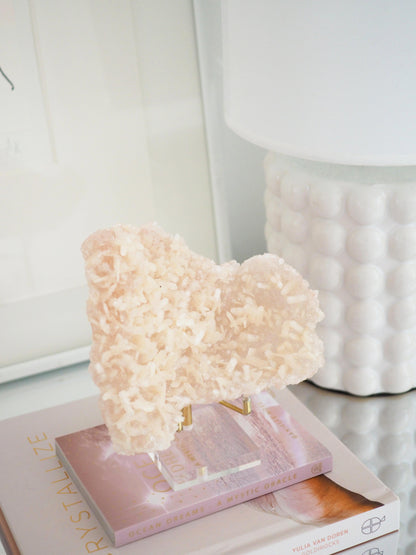 Pink Diamond Crust Apophylite mit Stilbit Specimen - aus Indien RARE