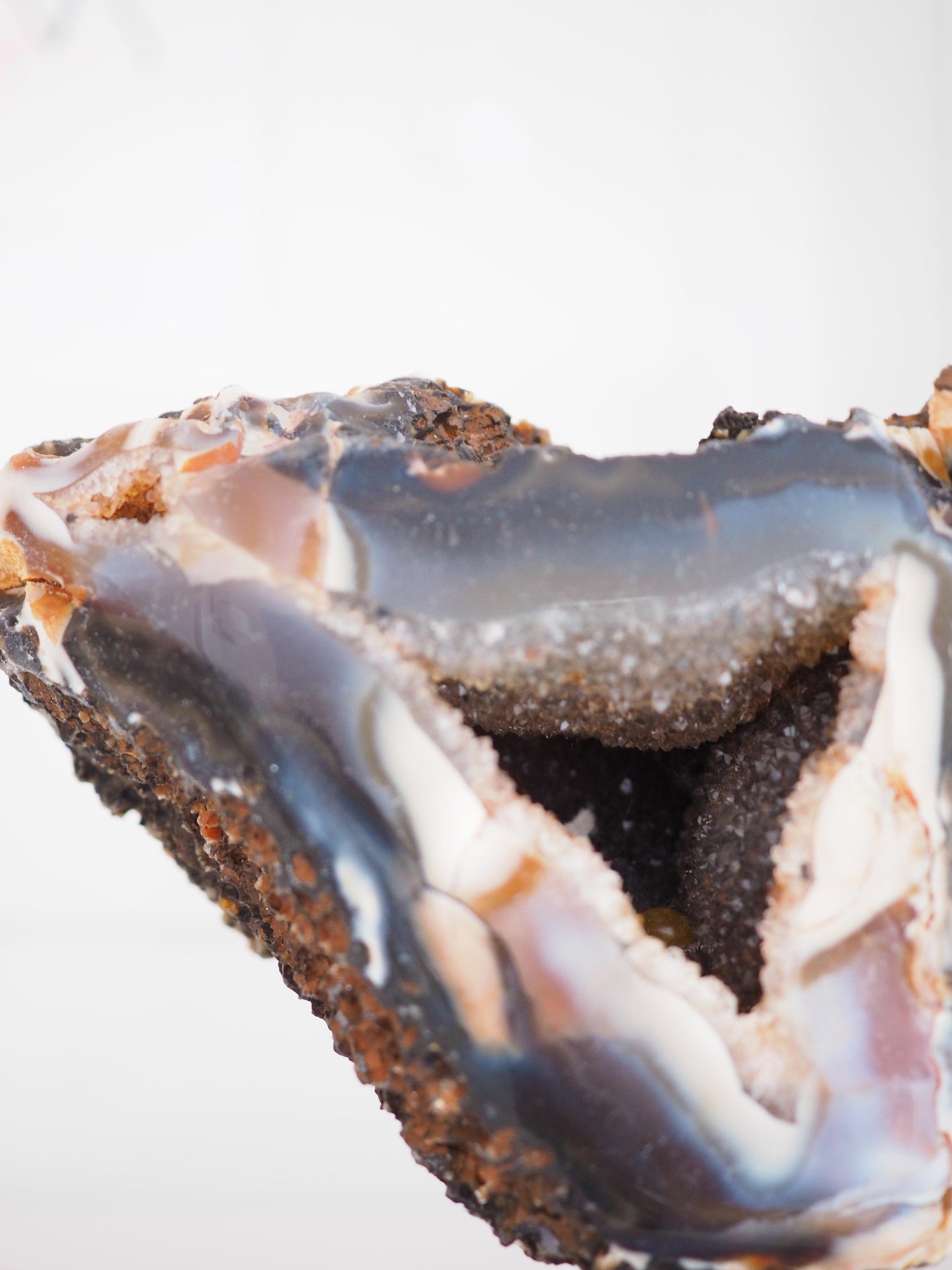 Druzy Achat X Chalcedon auf Halter ca. 11x12 cm  - aus Brasilien HIGH QUALITY