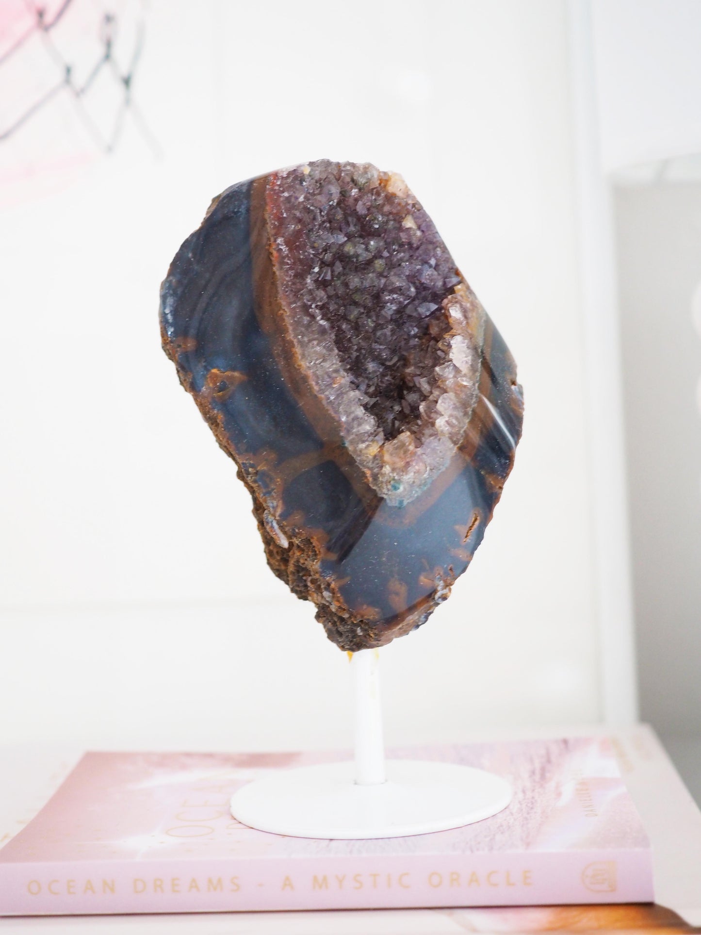 Druzy Achat X Chalcedon auf Halter ca. 13 cm  - aus Brasilien HIGH QUALITY