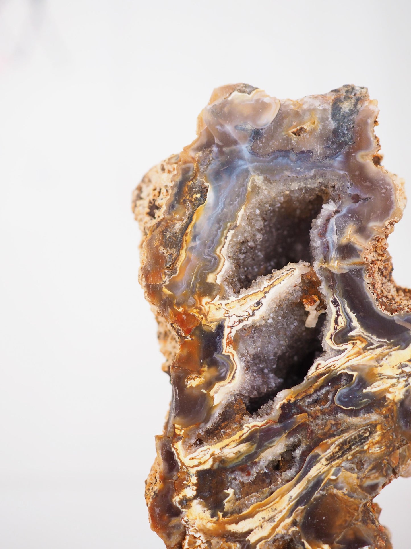 Druzy Achat X Chalcedon auf Halter ca. 13 cm  - aus Brasilien HIGH QUALITY