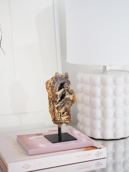 Druzy Achat X Chalcedon auf Halter ca. 13 cm  - aus Brasilien HIGH QUALITY