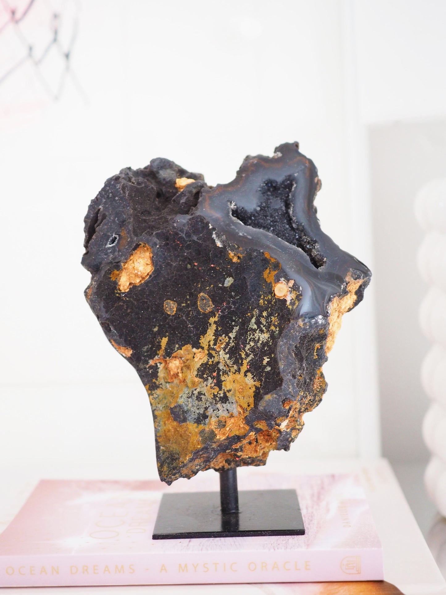 Druzy Achat X Chalcedon auf Halter ca. 14 cm  - aus Brasilien HIGH QUALITY