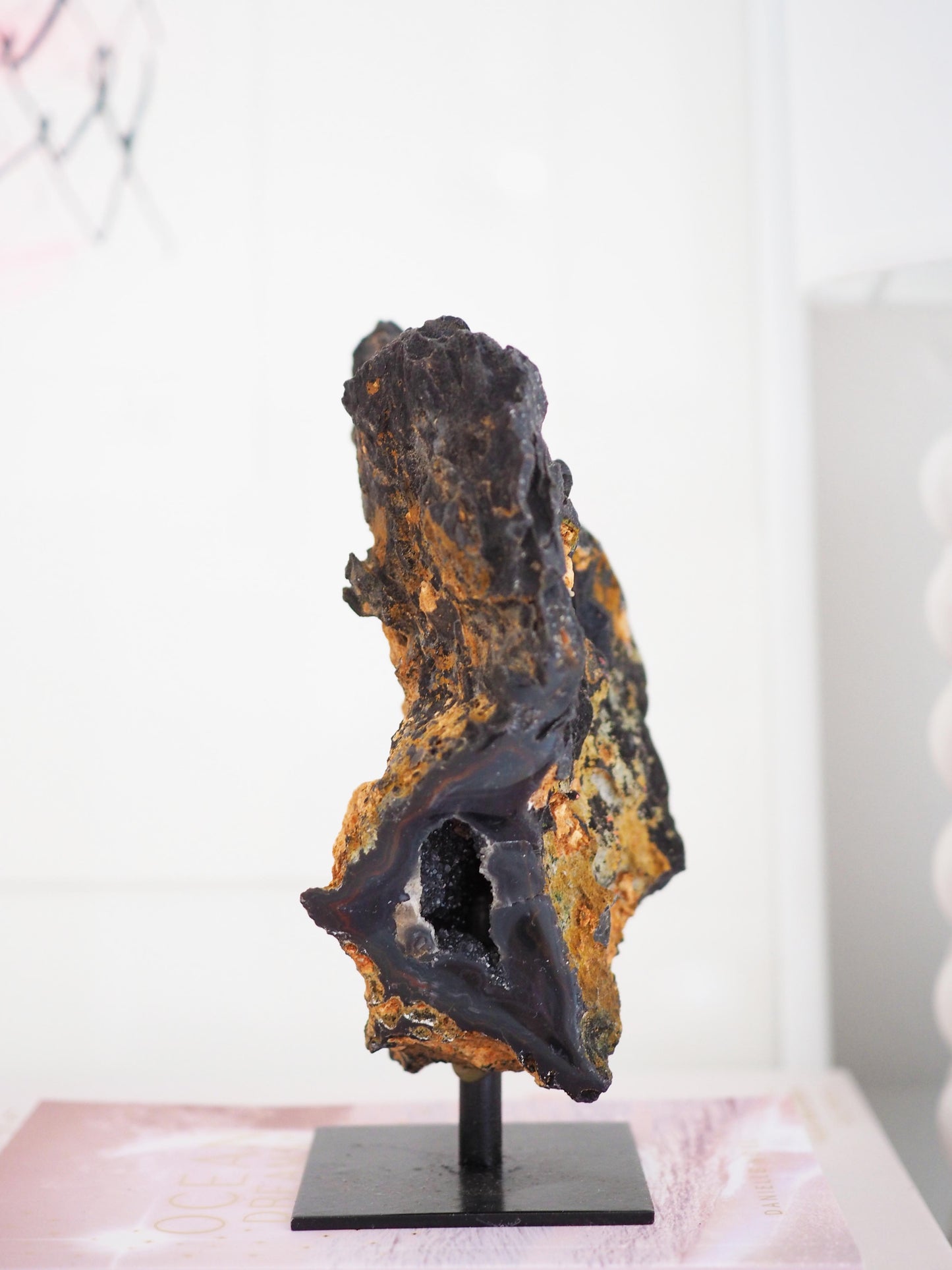 Druzy Achat X Chalcedon auf Halter ca. 14 cm  - aus Brasilien HIGH QUALITY