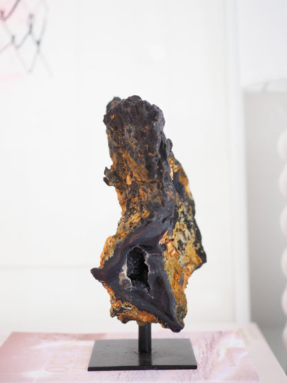 Druzy Achat X Chalcedon auf Halter ca. 14 cm  - aus Brasilien HIGH QUALITY