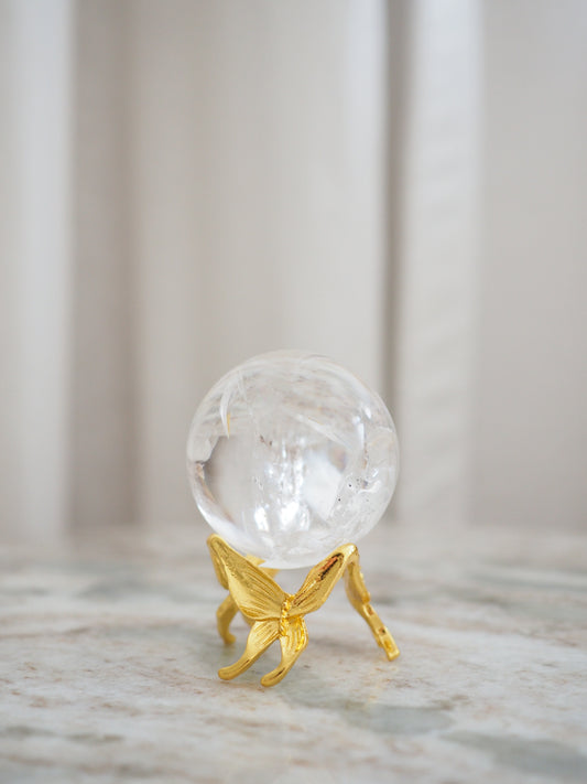 Lemurian Bergkristall Kugel mit Regenbögen ca. 3.5 cm - Minas Gerais Brasilien HIGH QUALITY