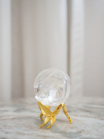 Lemurian Bergkristall Kugel mit Regenbögen ca. 3.5 cm - Minas Gerais Brasilien HIGH QUALITY