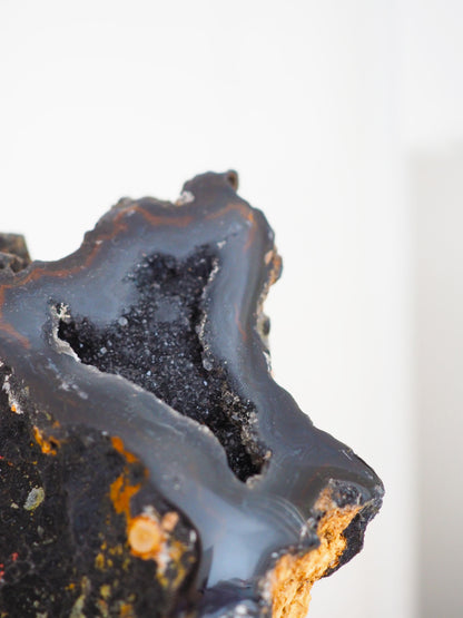 Druzy Achat X Chalcedon auf Halter ca. 14 cm  - aus Brasilien HIGH QUALITY