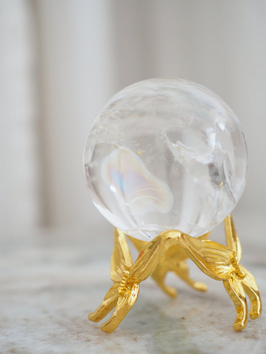 Lemurian Bergkristall Kugel mit Regenbögen ca. 3.5 cm - Minas Gerais Brasilien HIGH QUALITY