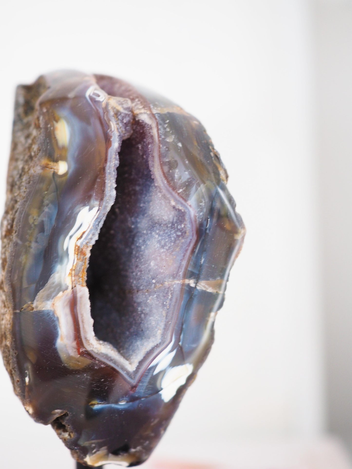 Druzy Achat X Chalcedon auf Halter ca. 10 cm  - aus Brasilien HIGH QUALITY