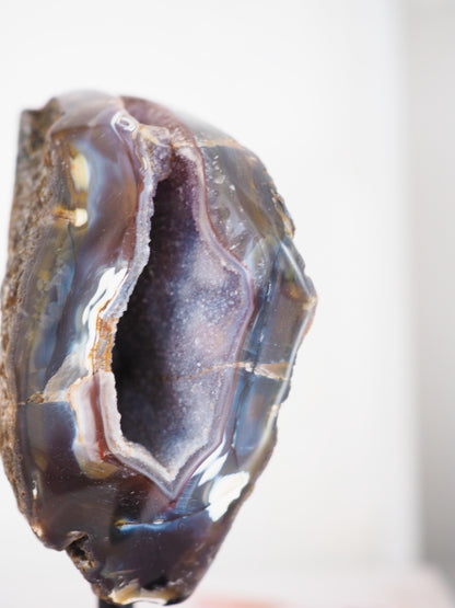 Druzy Achat X Chalcedon auf Halter ca. 10 cm  - aus Brasilien HIGH QUALITY