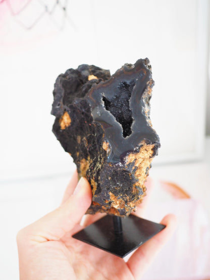 Druzy Achat X Chalcedon auf Halter ca. 14 cm  - aus Brasilien HIGH QUALITY