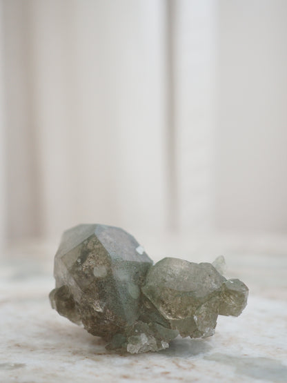 Mont Blanc Bergkristall X Chlorit  ca. 6 cm - Bassin de Taléfre . Massif du Mont-Blanc Frankreich RARE