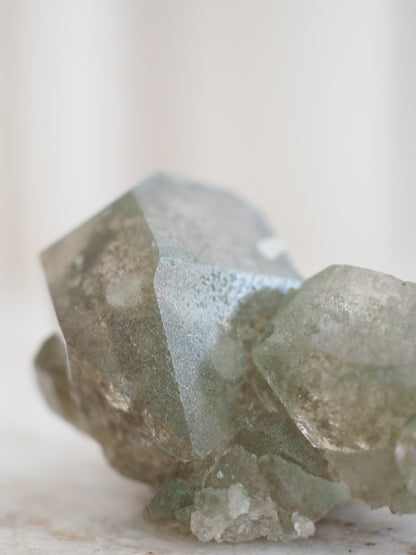 Mont Blanc Bergkristall X Chlorit  ca. 6 cm - Bassin de Taléfre . Massif du Mont-Blanc Frankreich RARE