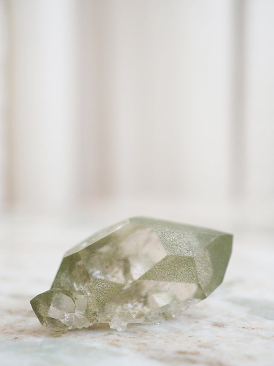 Mont Blanc Bergkristall X Chlorit  ca. 5 cm - Bassin de Taléfre . Massif du Mont-Blanc Frankreich RARE