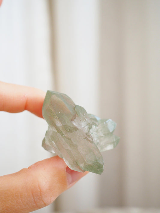 Mont Blanc Bergkristall X Chlorit ca. 5 cm - Bassin de Taléfre . Massif du Mont-Blanc Frankreich RARE