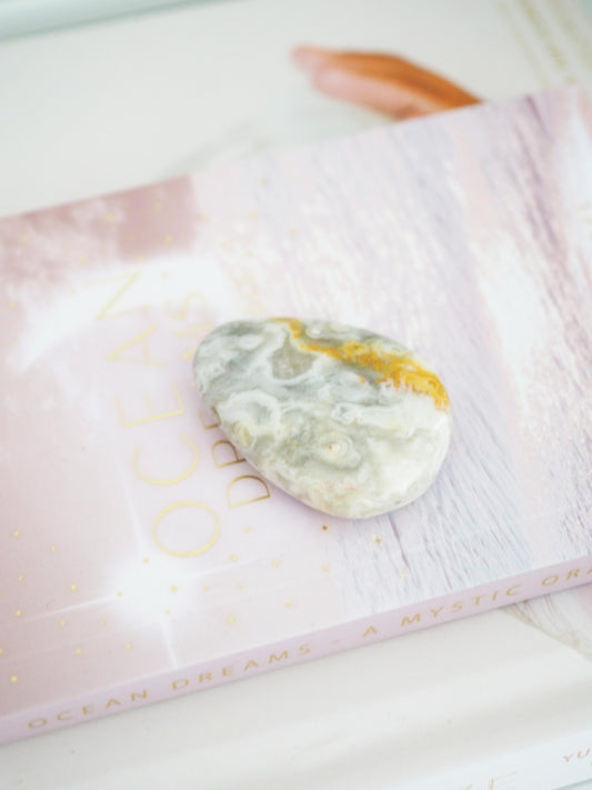 Spitzen Achat Anhänger gebohrt  . Lace Agate ca. 3-4 cm - Mexiko