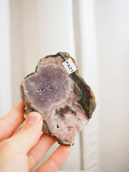 Pink Amethyst Freiform ca. 8.5 cm - aus Brasilien Boarder Argentina