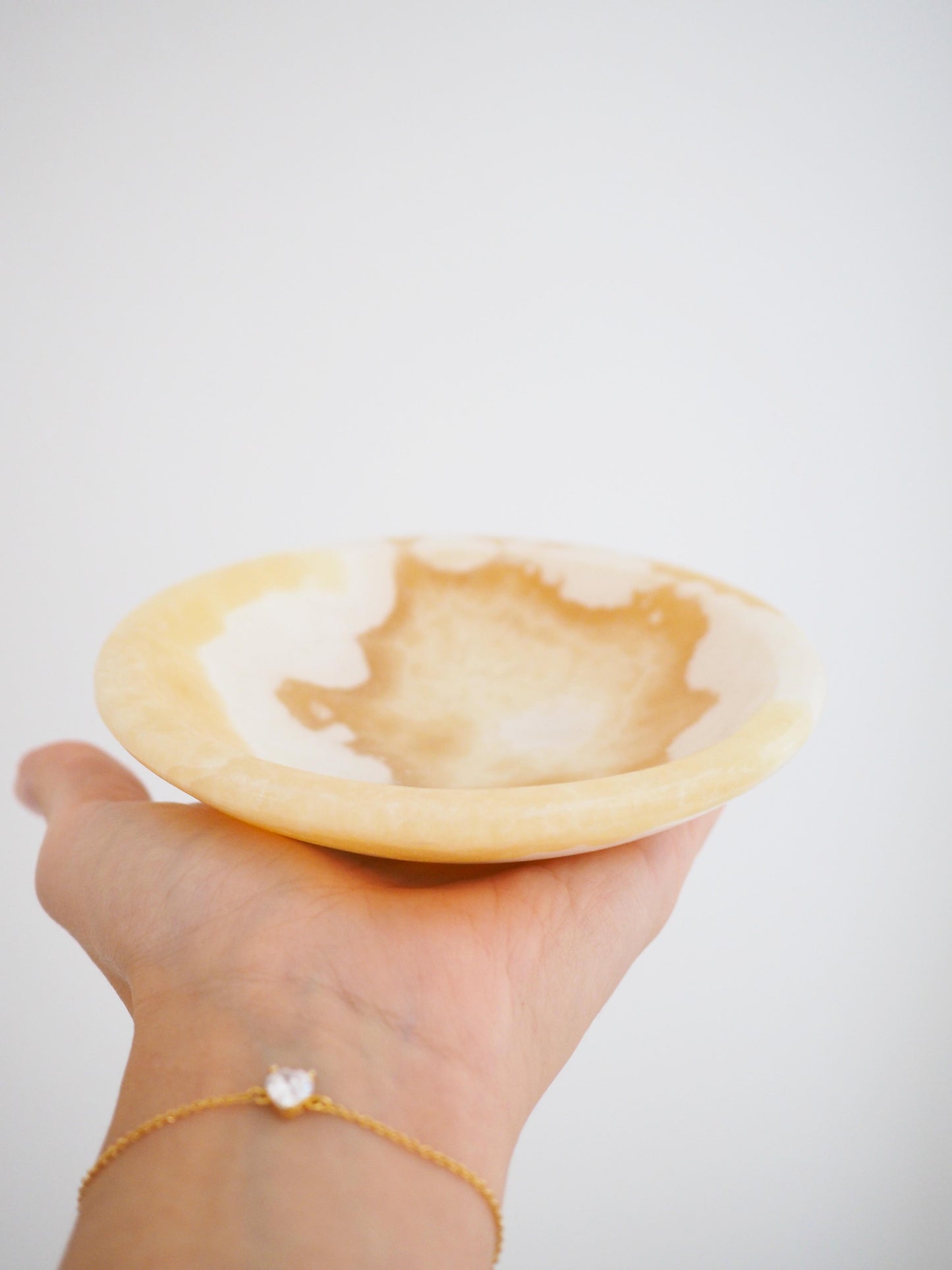 Calcit Edelstein. Kristall Schale ca. 12 cm - Marokko HANDCARVED