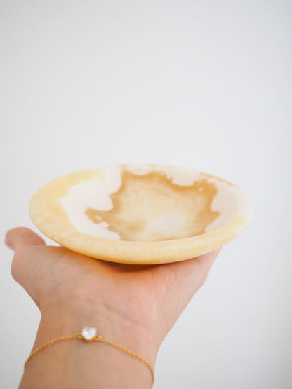 Calcit Edelstein. Kristall Schale ca. 12 cm - Marokko HANDCARVED