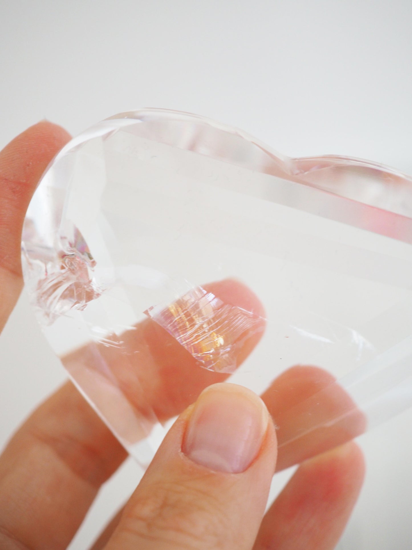 Lemurian Bergkristall Herz teilw. mit Regenbögen ca. 7.5 cm - aus Bahia Brasilien HAND CARVED HIGH QUALITY