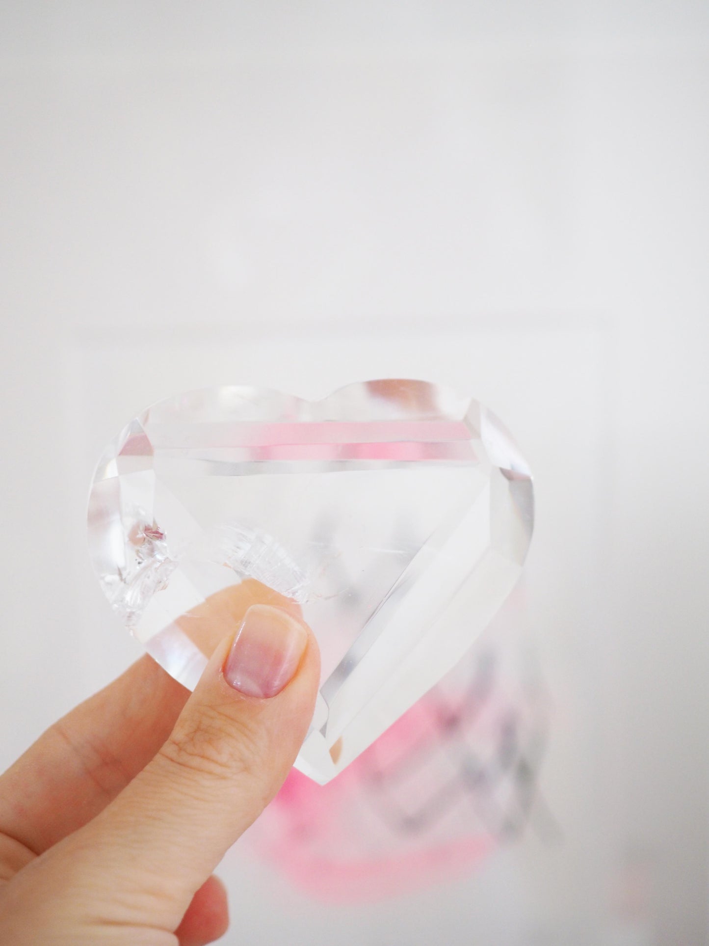 Lemurian Bergkristall Herz teilw. mit Regenbögen ca. 7.5 cm - aus Bahia Brasilien HAND CARVED HIGH QUALITY