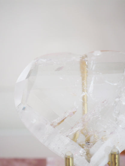 Lemurian Bergkristall Herz teilw. mit Regenbögen ca. 7.5 cm - aus Bahia Brasilien HAND CARVED HIGH QUALITY