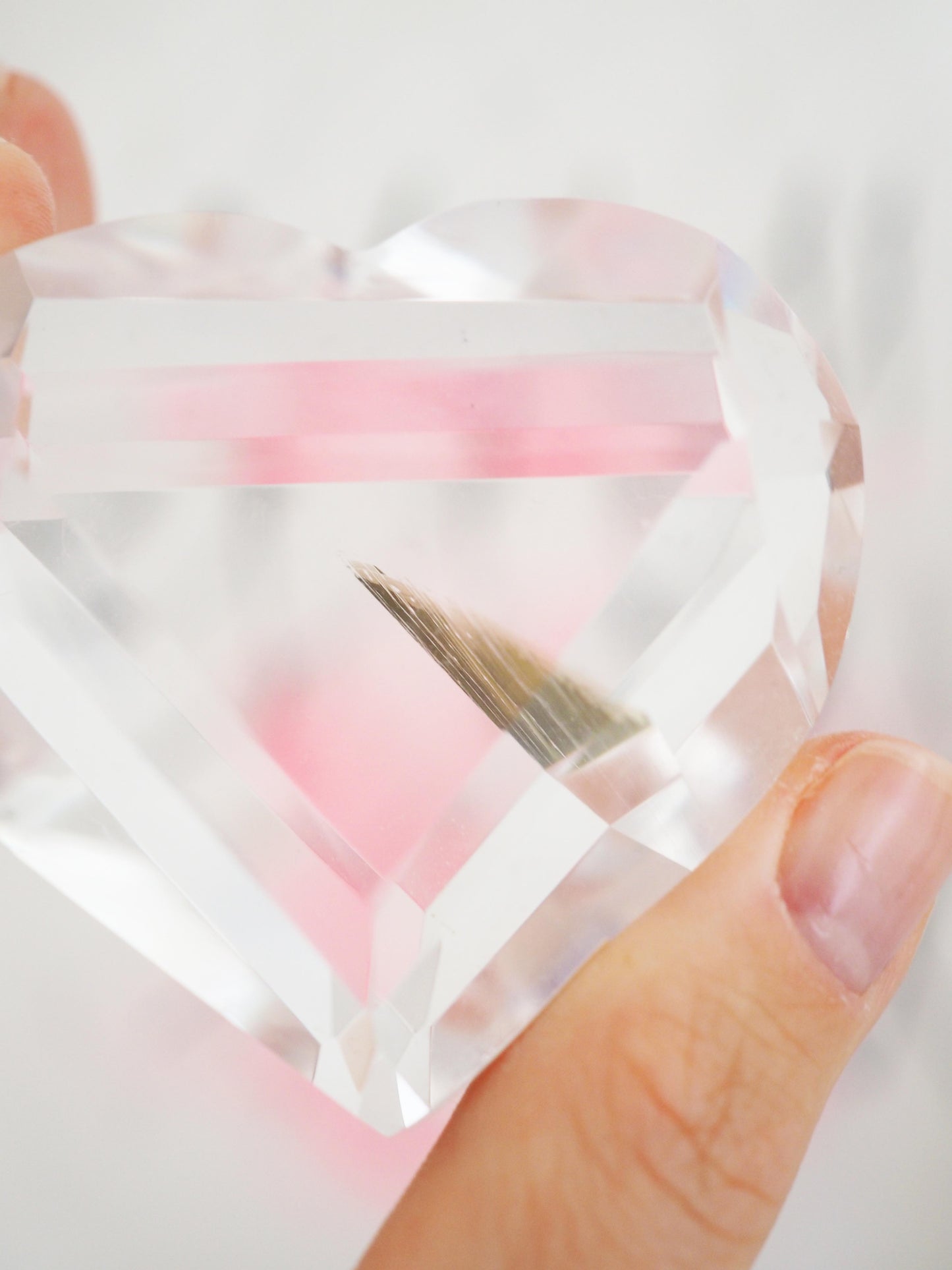 Lemurian Bergkristall Herz teilw. mit Regenbögen ca. 6 cm - aus Bahia Brasilien HAND CARVED HIGH QUALITY