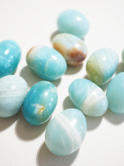 Blauer Himmels Opal . Amazonit Trommel Stein. Blue Sky Tumble ca. 2-3 cm - aus China  HIGH QUALITY