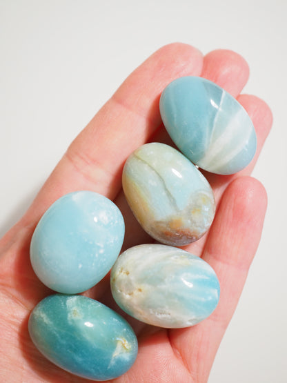 Blauer Himmels Opal . Amazonit Trommel Stein. Blue Sky Tumble ca. 2-3 cm - aus China  HIGH QUALITY