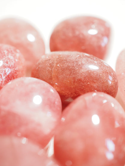 Roter Aventurin . Erdbeer Quarz Trommelstein . Strawberry Quartz Tumble ca. 2-3.5 cm - aus Indien HIGH QUALITY