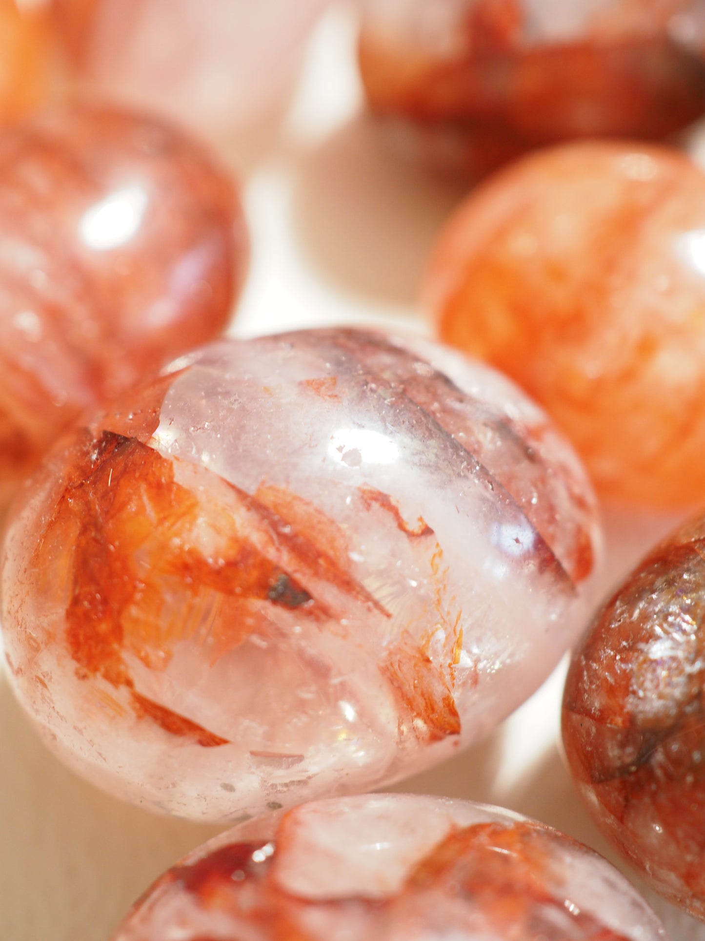 Feuer Quarz . Hämatoid Quarz Trommelstein . Fire Quartz Tumble ca. 2 cm - aus China HIGH QUALITY