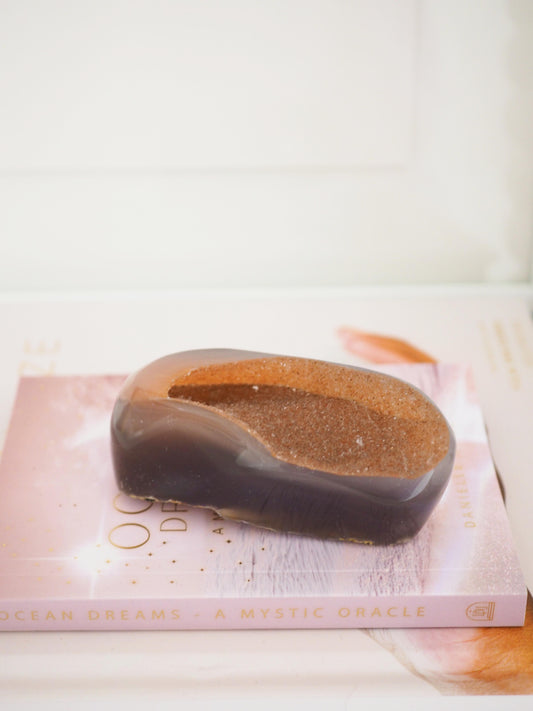 Orangenes Druzy Achat Cluster ca. 8.5 cm - Uruguay HIGH QUALITY