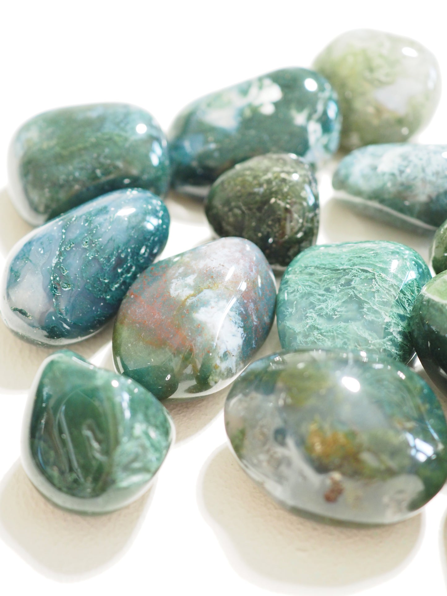 Moos Achat . Moss Agate Trommelstein ca 3-4 cm  - aus Indien HIGH QUALITY