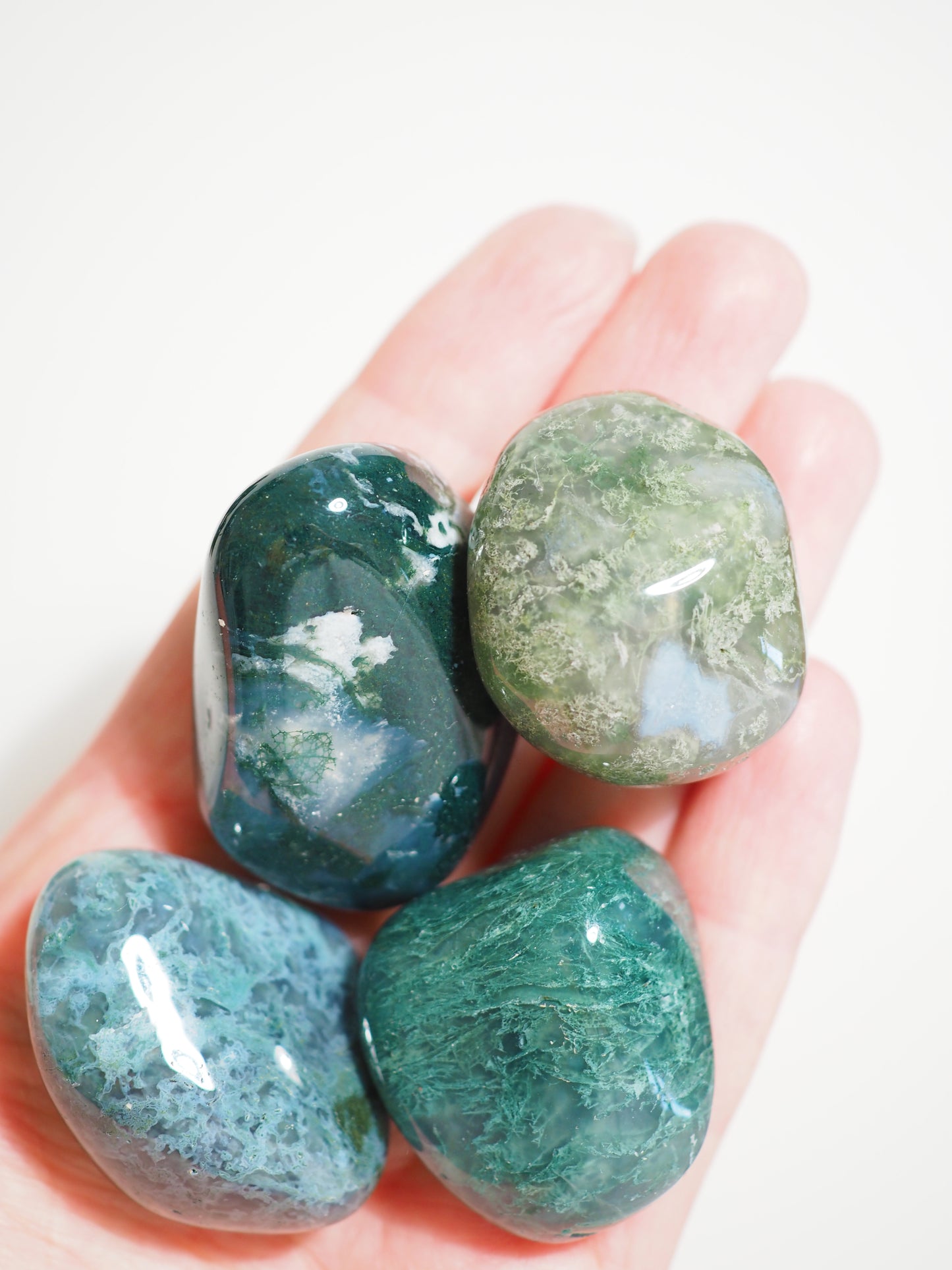 Moos Achat . Moss Agate Trommelstein ca 3-4 cm  - aus Indien HIGH QUALITY