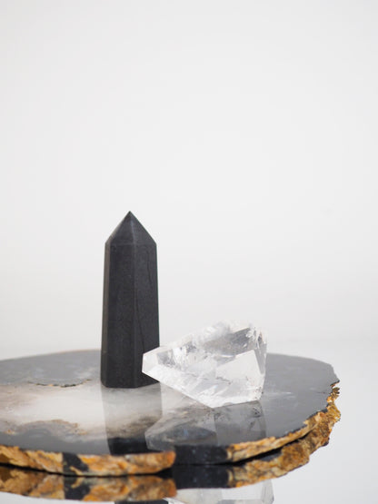 Schwarze Achat Scheibe mit Quarz ca xx cm  - aus Brasilien HIGH QUALITY