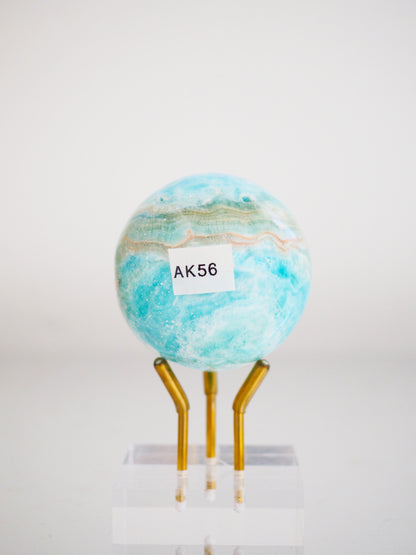 Karibischer Calcit X Aragonit Kugel  ca. 5.5 cm - Pakistan HIGH QUALITY