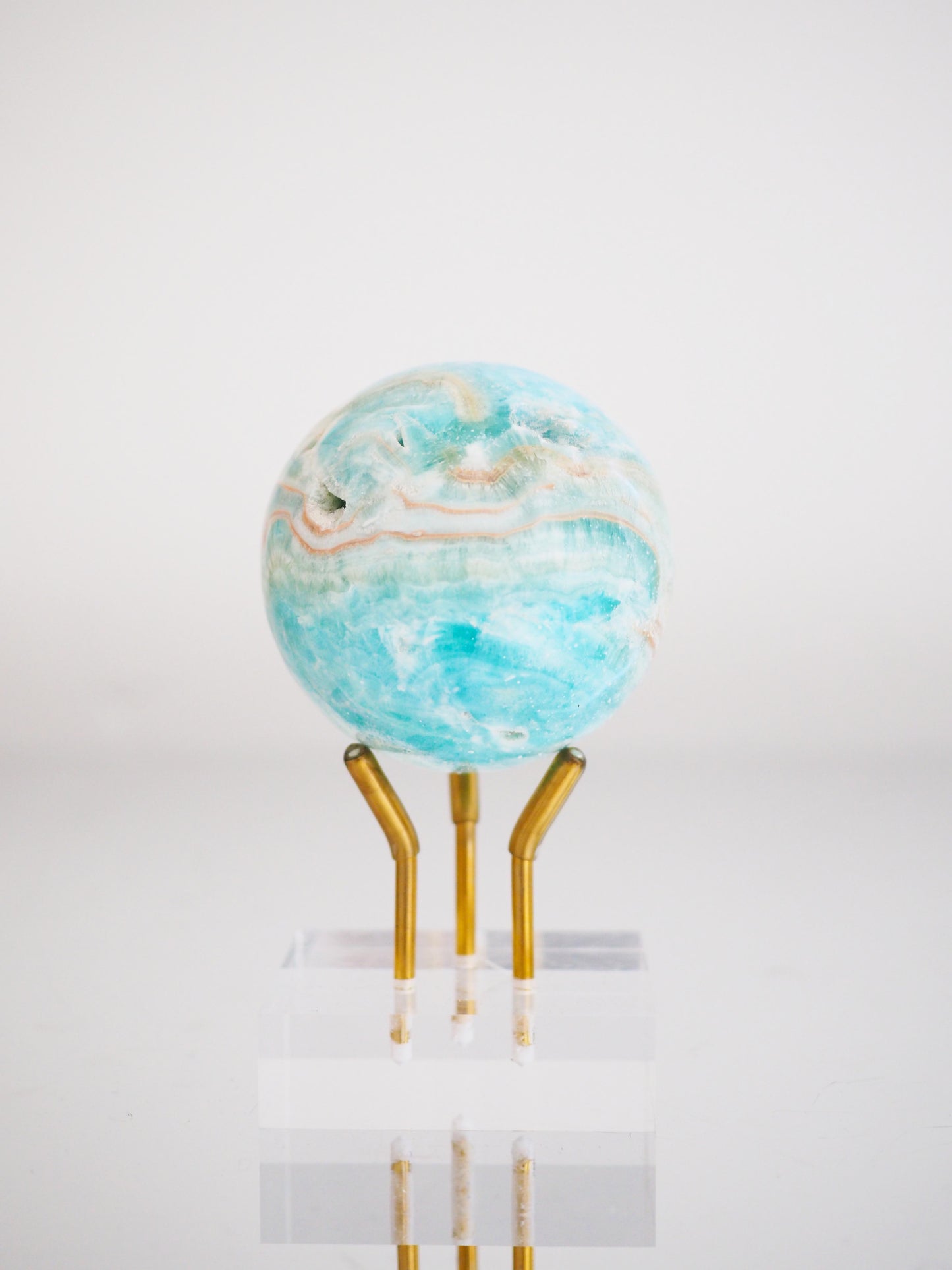 Karibischer Calcit X Aragonit Kugel  ca. 5.5 cm - Pakistan HIGH QUALITY