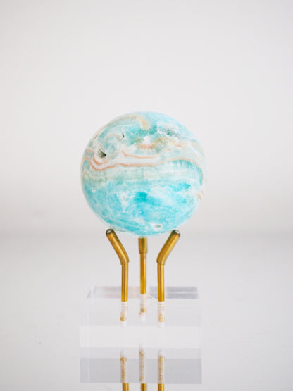 Karibischer Calcit X Aragonit Kugel  ca. 5.5 cm - Pakistan HIGH QUALITY