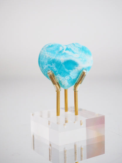 Karibischer Calcit X Aragonit Herz ca. 4 cm - Pakistan HIGH QUALITY