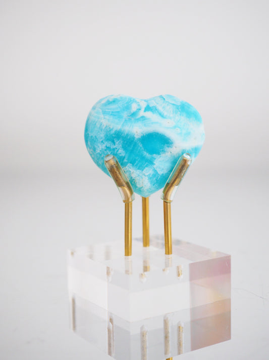 Karibischer Calcit X Aragonit Herz ca. 4 cm - Pakistan HIGH QUALITY