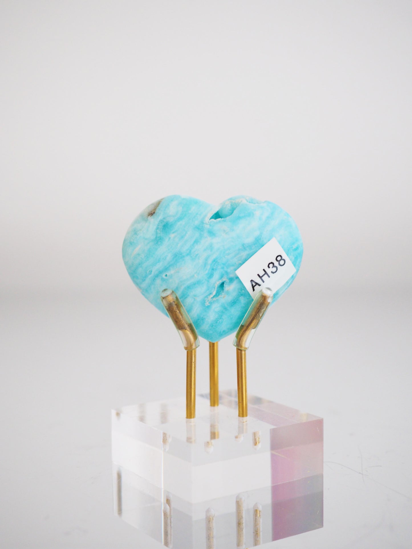 Karibischer Calcit X Aragonit Herz ca. 5 cm - Pakistan HIGH QUALITY