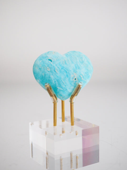 Karibischer Calcit X Aragonit Herz ca. 5 cm - Pakistan HIGH QUALITY